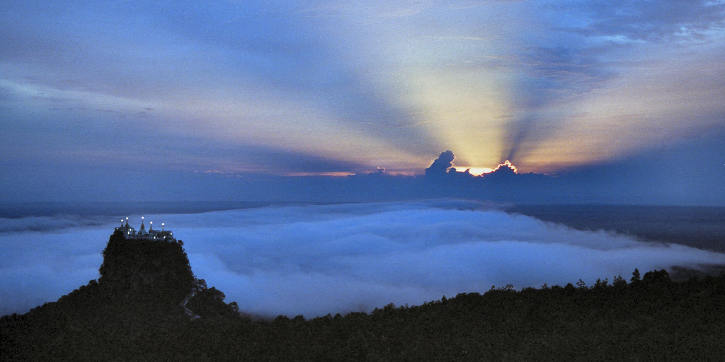 Sunset at Mount Popa, Myanmar - Brian Snelson via Flickr
